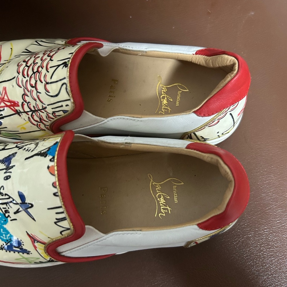Christian Louboutin Multicolor Patent Leather Slip-on Sneakers size 39 - Picture 4 of 6